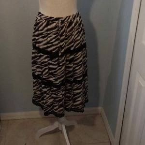 Studio West Apparel Zebra Peasant Skirt